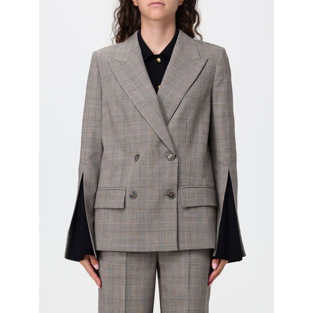 Twinset Women Twinset Double-Breasted Prince Of Wales Check Wool-Blend Blazer